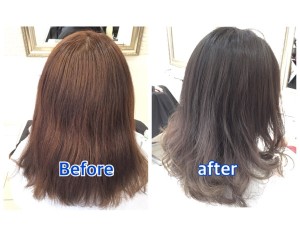 こうすれば絶対にアッシュグレーに染めれます！赤味抹殺！【ゆりさん】の髪。