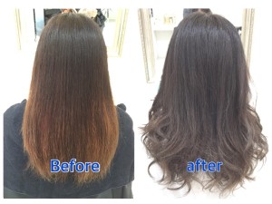 黒染めからの赤味抹殺アッシュグレーのグラデーションカラー【ななみさん】の髪。