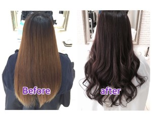 外国人風パープルアッシュグレーがとてつもなく綺麗な大人女性を演出します。【さやかさん】の髪。