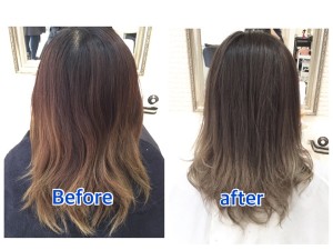 "毛先が白っぽく見える"アッシュグレーのグラデーションカラーが綺麗すぎる！【ゆきこさん】の髪。