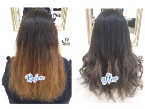 外国人風アッシュグレーのグラデーションカラーを1から作ってみた！【さきさん】の髪