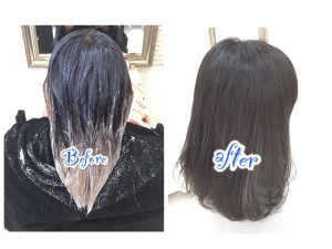 色の質自体を変化させる濃いめブルーアッシュはいかがでしょうか【ゆなさん】の髪