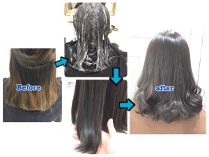 ブルーアッシュが綺麗すぎる外国人風アッシュグレー【ともこさん】の髪