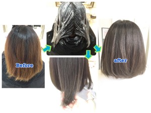 ボブでも似合う外国人風アッシュグレーのナチュラルグラデーションカラー【えりさん】の髪