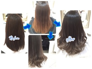 初めてグラデーションカラーにされる方に参考になるアッシュグレーのグラデーションカラー【みすぎさん】の髪