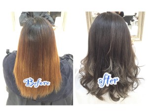 アッシュグレーはグラデーションで染めるとクオリティーが上がります!【さやかさん】の髪