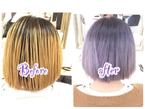 髪を白くしたい女性の方必見の可愛いプラチナパープルアッシュグレーの神カラー【りえさん】の髪