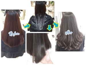 ブリーチなしでも二回染めで手に入る赤味抹殺アッシュグレー【なおこさん】の髪