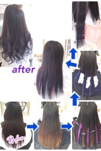 カラーバターを使ったネイビー&パープルのお洒落すぎるグラデーションカラー【せいこさん】の髪