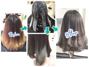 外国人風スケルトングレーのグラデーションカラーの極み【のぞみさん】の髪