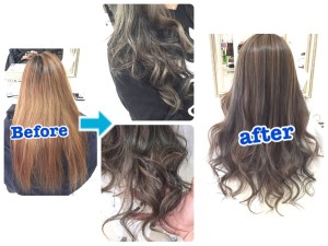 ハイライト&ローライトの外国人風アッシュグレーの極みカラーがヤバイ！【ゆりさん】の髪