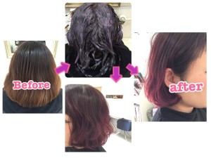 カラーバターを使ったピンクパープルがお洒落すぎるグラデーションカラー【さちよさん】の髪