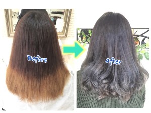 究極の外国人風シルバーブルーアッシュのグラデーションカラー【えりかさん】の髪