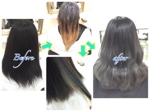 １度もカラーしたことないけど外国人風アッシュグレーのグラデーションしたい方へ【あやなさん】の髪