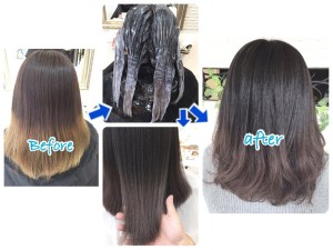 緑っぽくなりたくない方。外国人風アッシュグレーのグラデーションの極み【みほさん】の髪