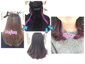 "アッシュグレー×ピンクパープルのインナーカラー"の外国人風カラーが可愛すぎる件【みきさん】の髪