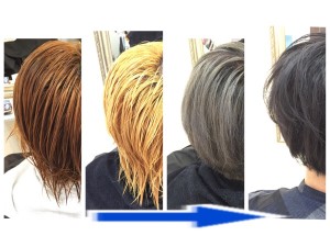 黒髪から４回染めの純粋な外国人アッシュグレーに驚愕【かいせい君】の髪