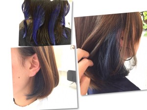インナーカラーのブルーがかなりお洒落に再現出来た件【ゆうかさん】の髪