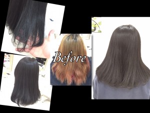 青黒染め知ってますか？真っ黒に見えるけど実は真っ黒じゃないアッシュグレー【くみかさん】の髪