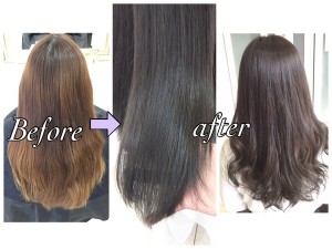 暗くしないといけない方へオススメな外国人風カラー濃いめブルージュ【あやなさん】の髪