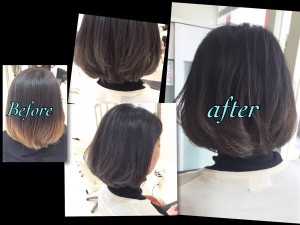 "外国人風ブルージュ"ベースが出来ていると毛先の透明感は作れます。【ようこさん】の髪