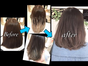 赤味抹殺の外国人風アッシュグレーのグラデーションカラー【えりさん】の髪