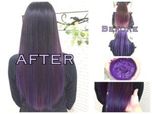 神パープル&ネイビーのグラデーションカラー|アーティスト【チアキコハラさん】の髪。