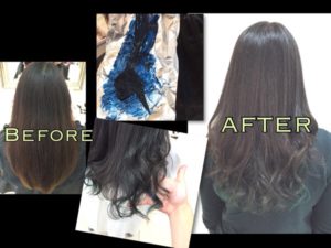 インナーカラー"ネイビーグリーン"とアッシュグレーが良すぎる！【ゆずかさん】の髪