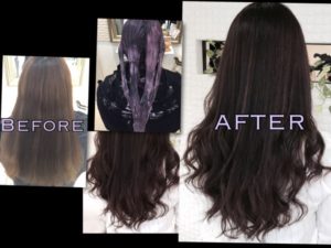 パープルアッシュグレーが違った透明感を表現します【はるなさん】の髪