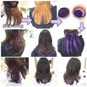 インナーカラー"パープル"×外国人風アッシュグレーの相性がヤバすぎる件【まいさん】の髪