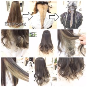 インナーカラー"白"×外国人風カラー"アッシュグレー"がお洒落すぎ!【はるかさん】の髪