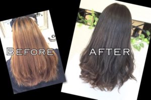 アッシュグレーの色持ちを良くするには濃く染める【まほさん】の髪