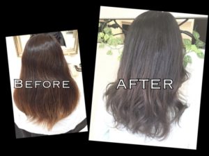 大人女性にも似合う上品なブルーアッシュグレーのグラデーションカラー【ゆうなさん】の髪