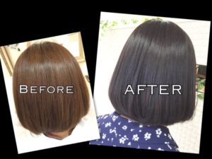 かなり濃いめのブルーアッシュグレーが艶感とアンニュイ感がMAX！【ゆうかさん】の髪