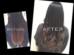 ホワイトアッシュグレーのグラデーションカラーで白っぽく【みきさん】の髪