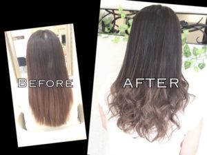 積み重ねることで毛先を白っぽくしていくアッシュグレーのグラデーションカラー【ゆみこさん】の髪