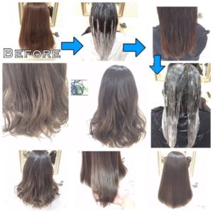 ブリーチサプリメントを使った外国人風カラーのアッシュグレーグラデーションカラー【かなさん】の髪