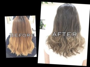 毛先が白っぽくなるグラデーションカラーは土台が大切！【しずかさん】の髪