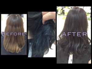 ブルーアッシュグレー×ネイビーブルーのインナーが最高！【ななみさん】の髪