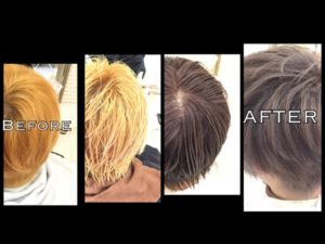 ブリーチ毛からのシルバーアッシュグレーの外国人風カラー【りくやくん】の髪