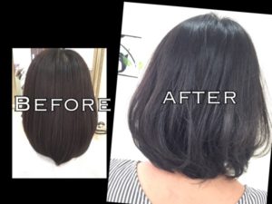 ブリーチなしで黒髪からのブルーアッシュグレーに大変身する方法【みかさん】の髪