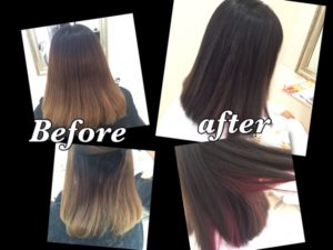 濃いめのパープルアッシュグレー×ピンクのインナーカラー【あすかさん】の髪