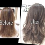 積み重ねる外国人風カラー|ミルクティーモノトーンアッシュグレー【さつきさん】の髪