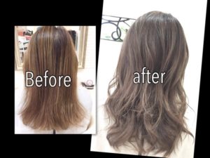 積み重ねる外国人風カラー|ミルクティーモノトーンアッシュグレー【さつきさん】の髪