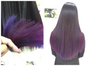 神パープル&ネイビーのグラデーションカラー|アーティスト【チアキコハラさん】の髪。