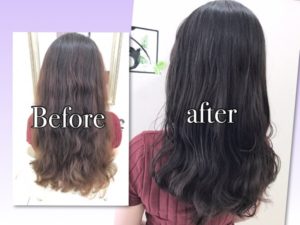 "バイオレットアッシュ"で外国人風カラーの質感を高めます！【かおりさん】の髪