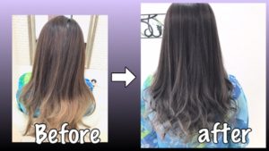 "バイオレットアッシュ"のグラデーションカラーでいつもと違った雰囲気を。【ゆみこさん】の髪