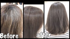 白髪も染まるハイトーンのアッシュグレーに出来るダブルカラー【さなえさん】の髪