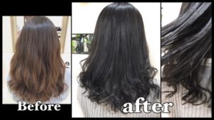 圧倒的に自然な黒髪になれる魔法の青黒染めはいかがですか？【りなさん】の髪