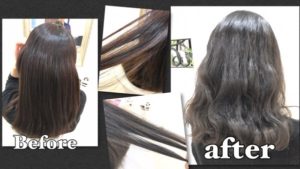 まだまだ人気！ブルーアッシュグレーで完全赤味抹殺カラー【ゆづきさん】の髪